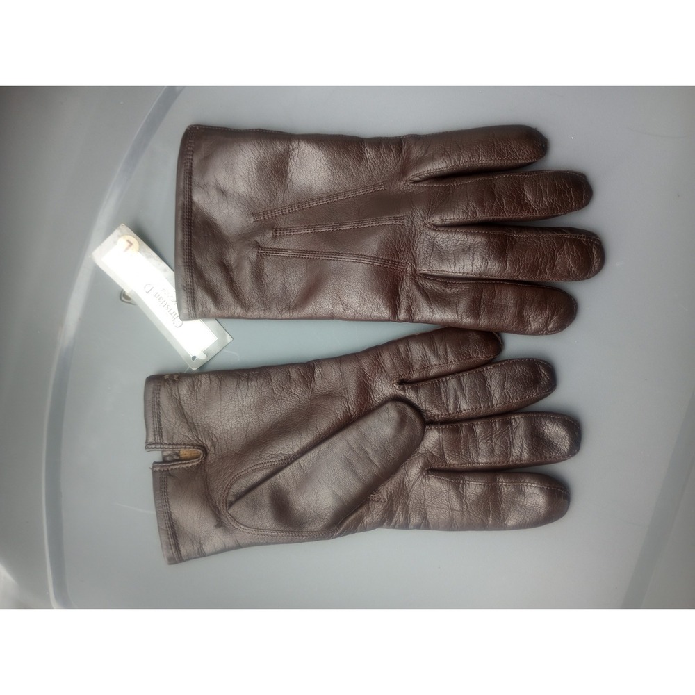 Dior Rich Brown Leather Gloves